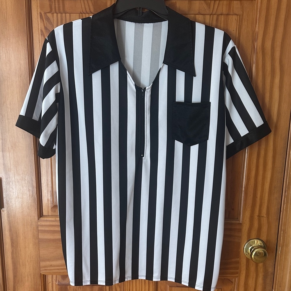 Black and White Striped Men's Shirt